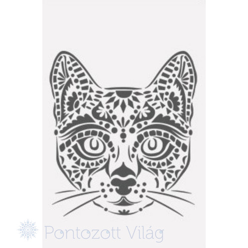 Állatmintás stencil - macska
