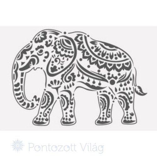 Állatmintás stencil - elefánt