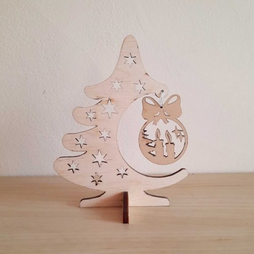 Fa alap - Mini karácsonyfa csillagokkal és dísszel